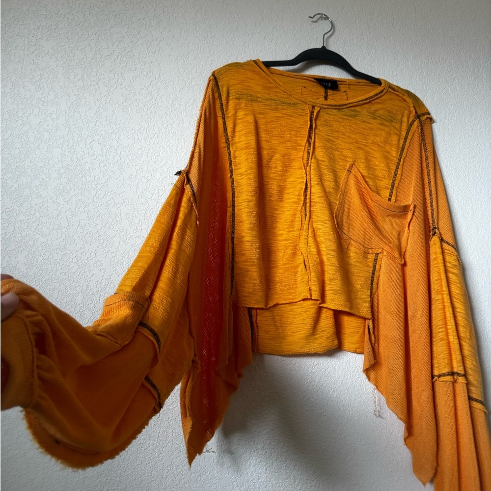 Vici Orange Textured Top